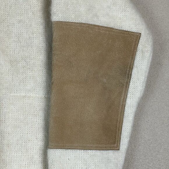 Samband Iceland Sweater Mens Medium White Vintage Wool Knit V Neck Pullover - Picture 8 of 12